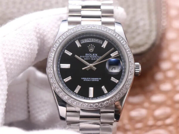Rolex Day Date M228349RBR-0003 EW Factory Hot Replica Watches Steel Strap - Hot Replica Watches