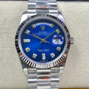 Rolex Day Date M128239-0023 GM Factory Hot Replica Watches Diamond Blue Dial - Hot Replica Watches