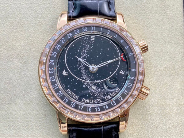 Patek Philippe Grand Complications 6104R-001 AI Factory Hot Replica Watches Black Strap - Hot Replica Watches