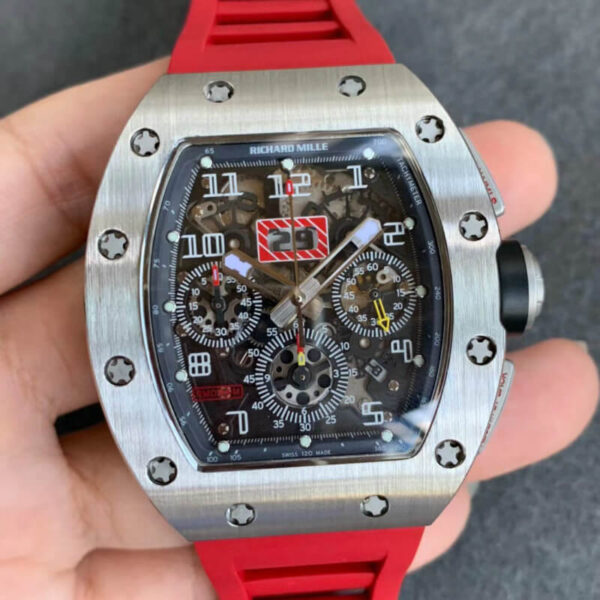 Richard Mille RM011 KV Factory Hot Replica Watches Red Strap - Hot Replica Watches