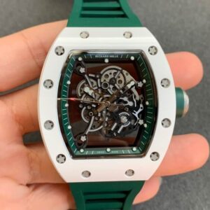 Richard Mille RM055 KV Factory Hot Replica Watches Green Rubber Strap - Hot Replica Watches