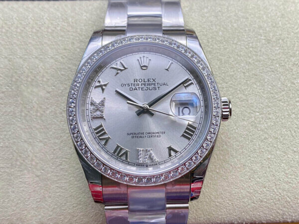 Rolex Datejust M126284RBR-0022 EW Factory Hot Replica Watches Silver Dial