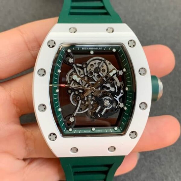 Richard Mille RM055 KV Factory Hot Replica Watches Green Rubber Strap - Hot Replica Watches