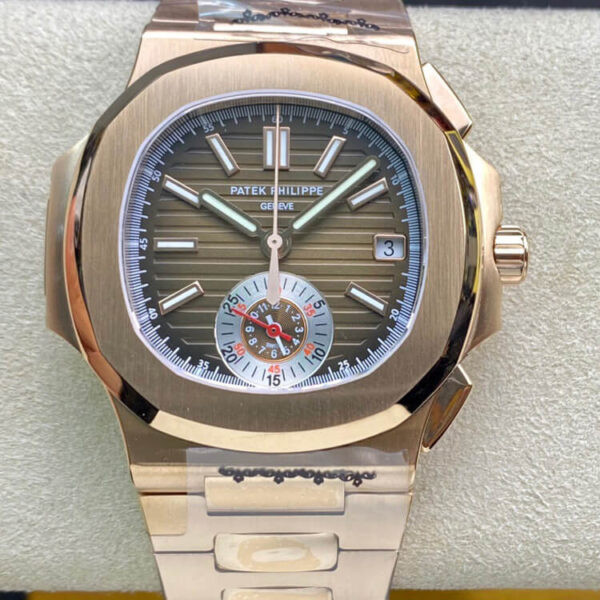 Patek Philippe Nautilus 5980-1R 3K Factory Hot Replica Watches Rose Gold Case - Hot Replica Watches