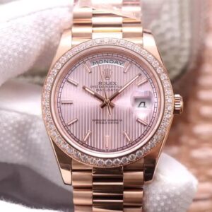 Rolex Day Date M228345RBR-0010 EW Factory Hot Replica Watches Pink Dial - Hot Replica Watches
