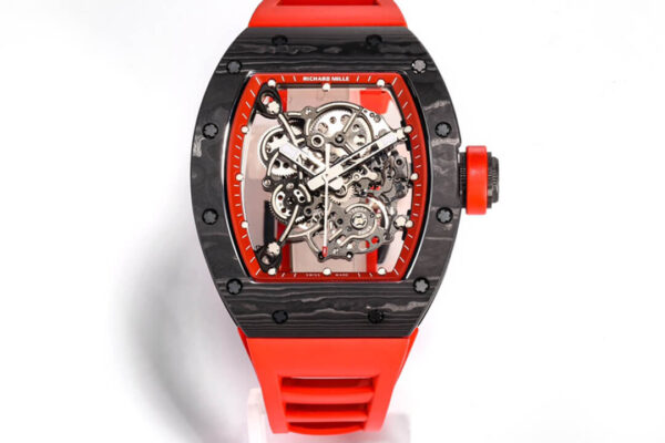 Richard Mille RM055 BBR Factory Hot Replica Watches Red Rubber Strap - Hot Replica Watches