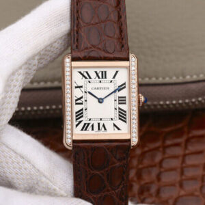 Cartier Tank WT200005 K11 Factory Hot Replica Watches Brown Strap - Hot Replica Watches