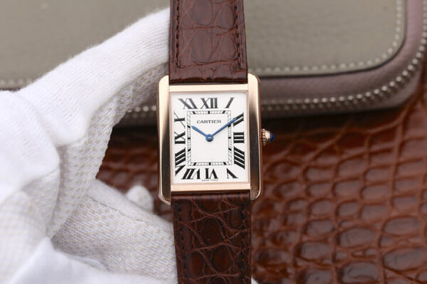 Cartier Tank W5200025 K11 Factory Hot Replica Watches Rose Gold White Dial - Hot Replica Watches