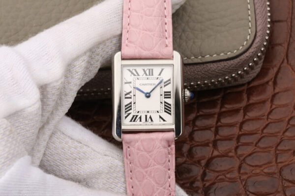 Cartier Tank K11 Factory Hot Replica Watches Pink Strap - Hot Replica Watches