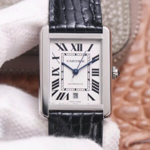 Cartier Tank WSTA0029 V9 Factory Hot Replica Watches Black Strap - Hot Replica Watches