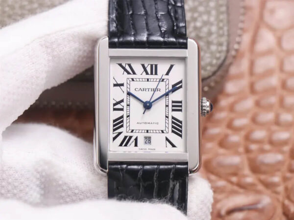 Cartier Tank WSTA0029 V9 Factory Hot Replica Watches Black Strap - Hot Replica Watches