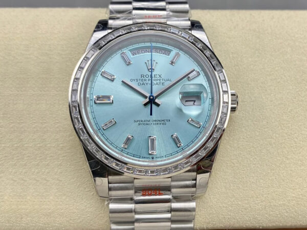 Rolex Day Date M228396TBR-0002 GM Factory Hot Replica Watches Ice Blue Dial - Hot Replica Watches