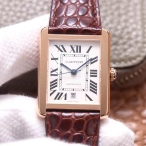 Cartier Tank W5200026 V9 Factory Hot Replica Watches Rose Gold White Dial - Hot Replica Watches