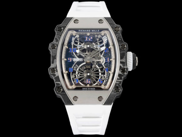 Richard Mille RM21-01 RM Factory Hot Replica Watches White Rubber Strap - Hot Replica Watches