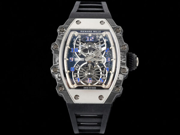 Richard Mille RM21-01 RM Factory Hot Replica Watches Black Rubber Strap - Hot Replica Watches
