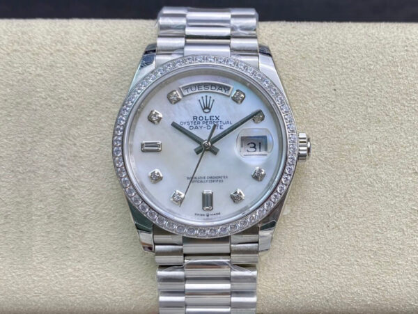 Rolex Day Date 128396TBR-0005 EW Factory Hot Replica Watches Steel Strap - Hot Replica Watches