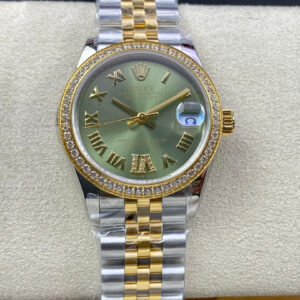Rolex Datejust M278383RBR-0016 EW Factory Hot Replica Watches Diamond Green Dial - Hot Replica Watches