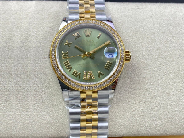 Rolex Datejust M278383RBR-0016 EW Factory Hot Replica Watches Diamond Green Dial - Hot Replica Watches