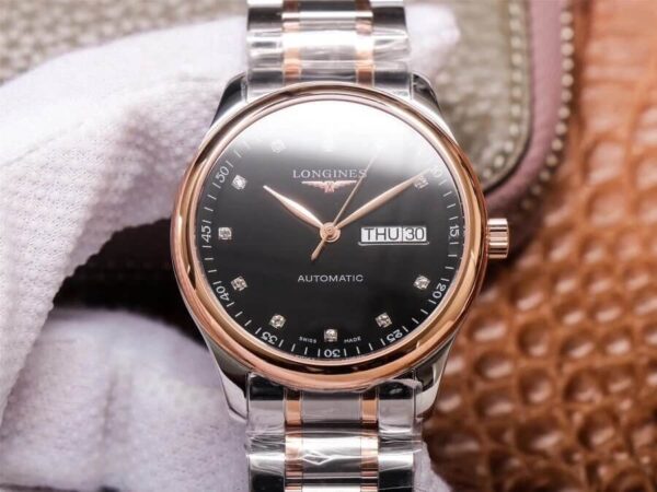 Longines Master Collection L2.755.5.59.7 KY factory Hot Replica Watches Rose Gold Black Dial - Hot Replica Watches
