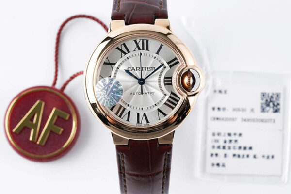 Cartier Ballon Bleu W6920097 AF Factory Hot Replica Watches Brown Strap - Hot Replica Watches