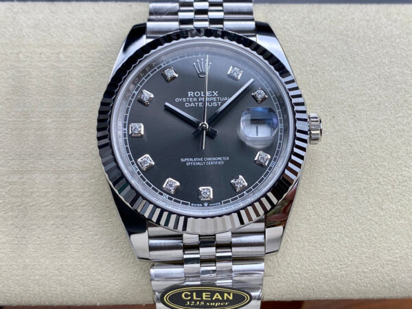 Rolex Datejust M126334-0006 Clean Factory Hot Replica Watches Black Gray Dial - Hot Replica Watches