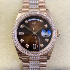 Rolex Day Date M128345rbr-0041 EW Factory Hot Replica Watches Diamond Brown Dial - Hot Replica Watches