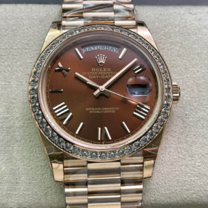 Rolex Day Date M228345RBR-0009 EW Factory Hot Replica Watches Reddish Brown Dial - Hot Replica Watches