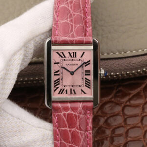 Cartier Tank W5200000 K11 Factory Hot Replica Watches Pink Strap - Hot Replica Watches