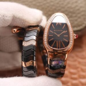 Bvlgari Serpenti BV Factory Hot Replica Watches Rose Gold Black Dial - Hot Replica Watches