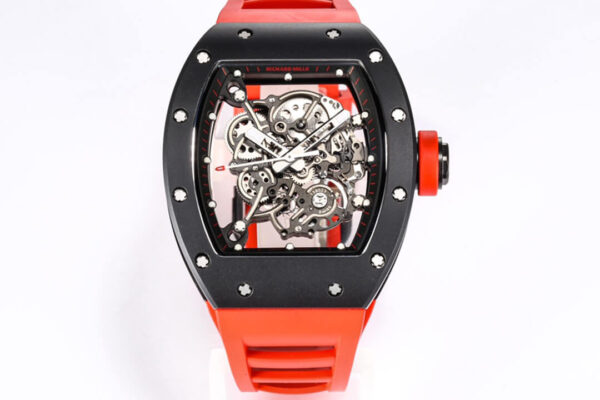 Richard Mille RM-055 BBR Factory Hot Replica Watches Red Rubber Strap - Hot Replica Watches