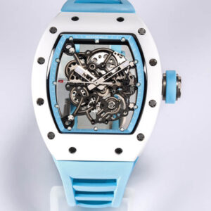 Richard Mille RM-055 BBR Factory Hot Replica Watches Blue Rubber Strap - Hot Replica Watches