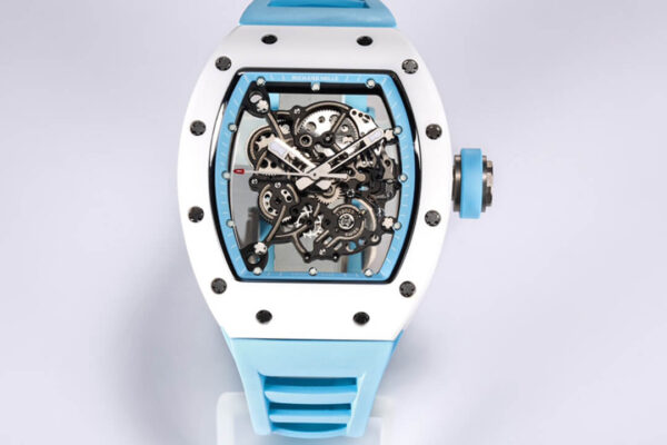 Richard Mille RM-055 BBR Factory Hot Replica Watches Blue Rubber Strap - Hot Replica Watches