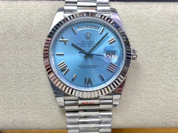 Rolex Day Date M228236-0012 EW Factory Hot Replica Watches Blue Dial - Hot Replica Watches