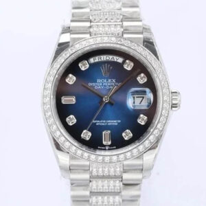 Rolex Day Date M128349RBR-0016 EW Factory Hot Replica Watches Dark Blue Dial - Hot Replica Watches