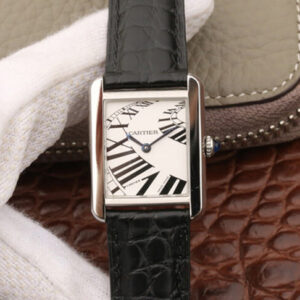 Cartier Tank W5200018 K11 Factory Hot Replica Watches Black Strap - Hot Replica Watches