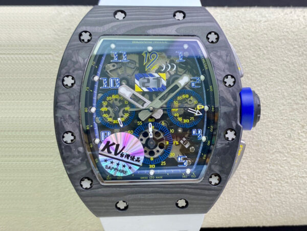 Richard Mille RM011 KV Factory Hot Replica Watches White Strap - Hot Replica Watches