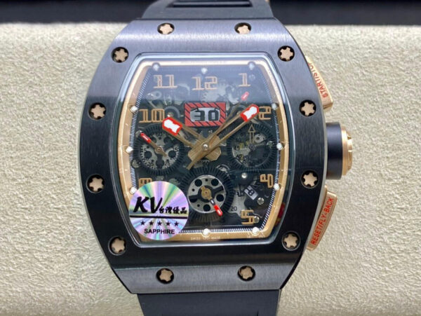 Richard Mille RM011 KV Factory Hot Replica Watches Black Case - Hot Replica Watches