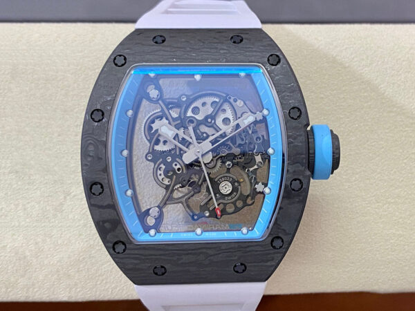 Richard Mille RM-055 BBR Factory Hot Replica Watches White Strap - Hot Replica Watches