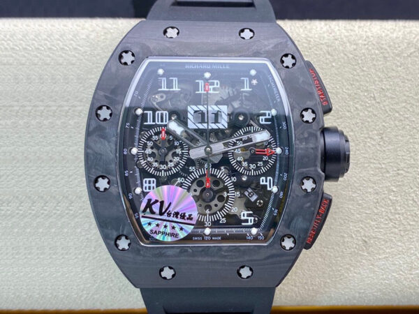 Richard Mille RM011 KV Factory Hot Replica Watches Black Case - Hot Replica Watches