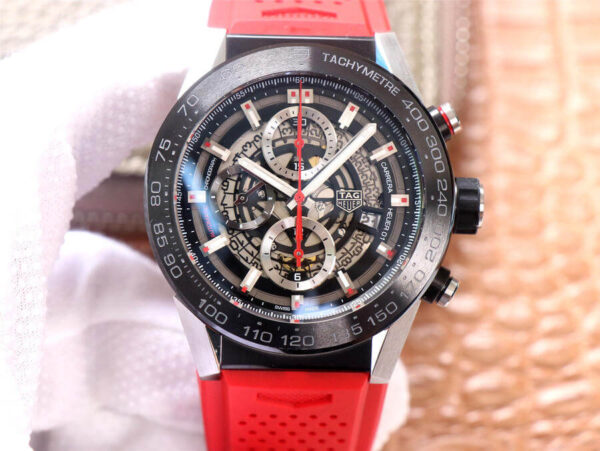 TAG Heuer Carrera CAR2A1Z.FT6050 XF Factory Hot Replica Watches Red Strap - Hot Replica Watches