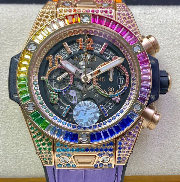 Hublot BIG BANG 411.OX.9910.LR.0999 ZF Factory Hot Replica Watches Colored Diamond Case - Hot Replica Watches