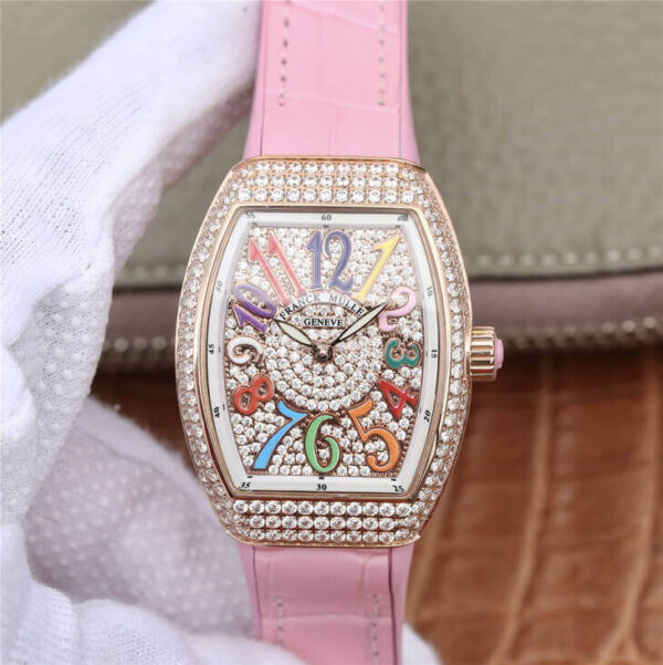 Franck Muller Vanguard ABF Factory Hot Replica Watches Pink Strap - Hot Replica Watches