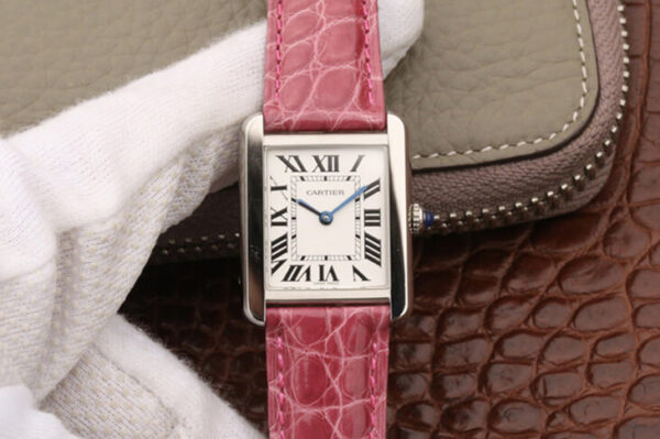 Cartier Tank K11 Factory Hot Replica Watches Pink Strap - Hot Replica Watches
