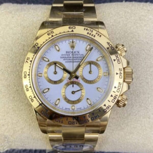 Rolex Daytona M116508-0001 Clean Factory Hot Replica Watches Gold White Dial - Hot Replica Watches