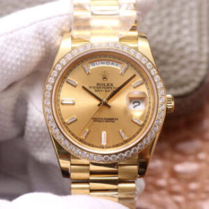 Rolex Day Date M228348RBR-0002 EW Factory Hot Replica Watches Gold Dial - Hot Replica Watches