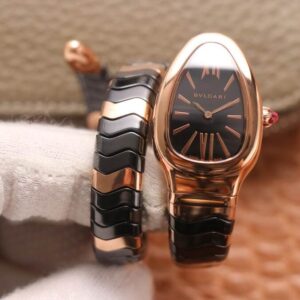 Bvlgari Serpenti BV Factory Hot Replica Watches Rose Gold Black Dial - Hot Replica Watches