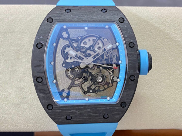 Richard Mille RM-055 BBR Factory Hot Replica Watches Blue Strap - Hot Replica Watches