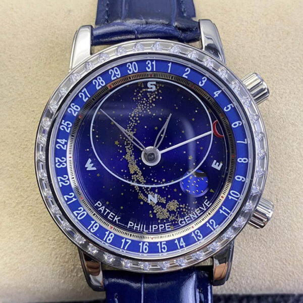 Patek Philippe Grand Complications 6104G-001 AI Factory Hot Replica Watches Blue Strap - Hot Replica Watches