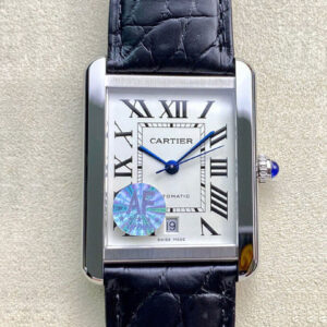 Cartier Tank W5200027 AF Factory Hot Replica Watches Black Strap - Hot Replica Watches