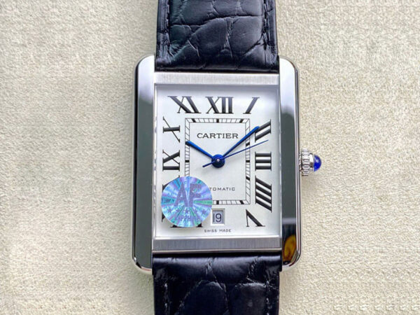 Cartier Tank W5200027 AF Factory Hot Replica Watches Black Strap - Hot Replica Watches